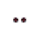 Boucles d'oreilles clous puces femme 4 mm - Anna - argent massif - cristal rouge