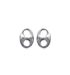 Boucles d'oreilles puces clous grains de café 8 mm - Imane - argent 925 rhodié