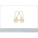 Boucles d'oreilles arbre de vie pendantes crochets Plaqué Or 32mm x 12mm