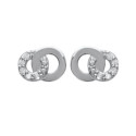 Boucles d'oreilles puces cercles 5 mm - Emilie - argent 925 rhodié - zirconiums