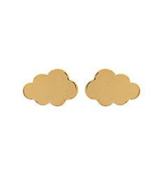 Boucles d'oreilles puces nuage 5 mm pour enfant plaqué or jaune 750
