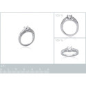 Bague argent massif 925 rhodié et oxyde de zirconium micro serti