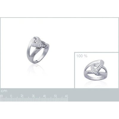 Bague argent massif 925 rhodié et oxyde de zirconium