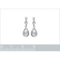Boucles d'oreilles pendantes clous 19 mm - Bianca - argent 925 rhodié - zircons