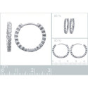 Créoles argent 925 rhodié et oxyde de zirconium micro serti