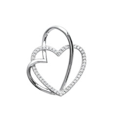 Pendentif argent massif 925 rhodié et oxyde de zirconium micro serti