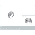 Bague argent massif 925 rhodié et oxyde de zirconium