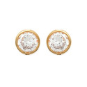 Puces d'oreilles 8 mm plaqué or 750 et oxyde de zirconium