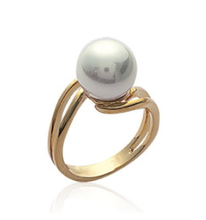 Bague plaqué or 750 3 microns et imitation perles