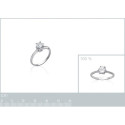 Bague argent massif 925 rhodié et oxyde de zirconium