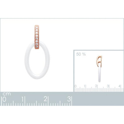 Pendentif plaqué or 750 3 microns rose oxyde de zirconium et céramique