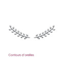 Boucles d'oreilles contour d'oreille lauriers 21 mm - Elia - argent 925 rhodié