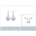 Boucles d'oreilles pendantes rondes 15 mm - Iliana - argent 925 rhodié - zircon