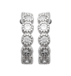Créoles argent 925 rhodié et oxyde de zirconium