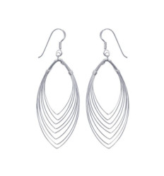 Boucles d'oreilles pendantes crochets 62 mm - Kahina - argent massif 925