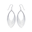 Boucles d'oreilles pendantes crochets 62 mm - Kahina - argent massif 925