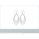 Boucles d'oreilles pendantes crochets 62 mm - Kahina - argent massif 925