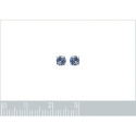 Boucles d'oreilles clous puces femme 4 mm - Lucie - argent massif - cristal bleu