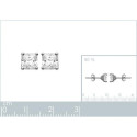 Puces d'oreilles 6 mm clous - Flavie - argent 925 rhodié - zircon carré blanc