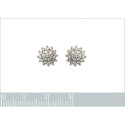 Boucles d'oreilles plaqué or 750 bicolore puces 9 mm Oxyde de Zirconium flocon