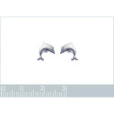Boucles d'oreilles enfant puces dauphin 10 mm - Marthe - argent 925 rhodié