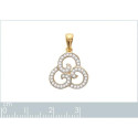Pendentif plaqué or 750 3 microns bicolore et oxyde de zirconium micro serti