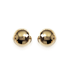 Boucles d'oreilles puces boules 8 mm plaqué or jaune 750