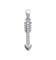 Pendentif argent massif 925 rhodié et oxyde de zirconium