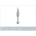 Pendentif argent massif 925 rhodié et oxyde de zirconium