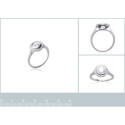 Bague argent massif 925 rhodié et oxyde de zirconium micro serti