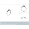 Bague argent massif 925 rhodié et oxyde de zirconium micro serti