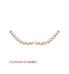 Boucles contours d'oreilles plaqué or 750 3 microns et zircons