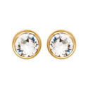 Boucles clous puces d'oreilles plaqué or 750 3 microns et cristal blanc 4mm