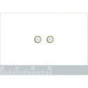 Boucles d'oreilles clous Plaqué Or jaune 4 mm et cristal transparent blanc