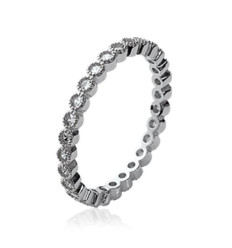 Bague argent massif 925 rhodié et oxyde de zirconium micro serti
