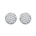 Boucles d'oreilles rondes puces clous 7 mm - Leslie - argent 925 rhodié - zircon
