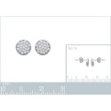 Boucles d'oreilles rondes puces clous 7 mm - Leslie - argent 925 rhodié - zircon