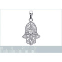 Pendentif argent massif 925 rhodié et oxyde de zirconium