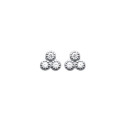 Boucles d'oreilles puces clous 5 mm - Divine - argent 925 rhodié - 3 zirconiums