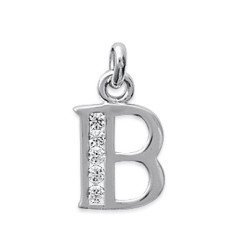 Pendentif argent massif 925 rhodié et oxyde de zirconium