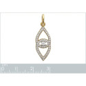 Pendentif plaqué or 750 3 microns bicolore et oxyde de zirconium