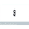 Pendentif argent massif 925 rhodié et imitation onyx
