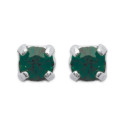 Boucles d'oreilles tige puces clous 3 mm - Lily - argent massif - cristal vert