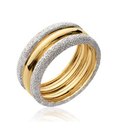 Bague plaqué or 750 3 microns bicolore