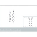 Boucles d'oreilles clous pendantes 30 mm - Eliane - argent massif 925