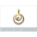 Pendentif plaqué or 750 3 microns bicolore et oxyde de zirconium