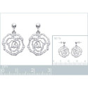 Boucles d'oreilles pendantes rondes 20 mm - Odelia - argent 925 rhodié - zircon