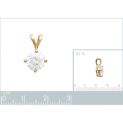 Pendentif plaqué or 750 3 microns et oxyde de zirconium