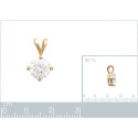 Pendentif plaqué or 750 3 microns et oxyde de zirconium