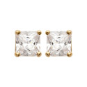 Boucles d'oreilles plaqué or 750 clous d'oreille oxyde de zirconium 4mm carré